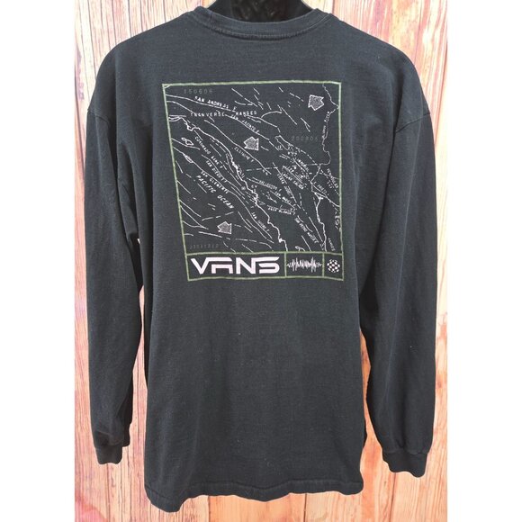 Vans Black Long Sleeve T-Shirt X-Large Made In Mexico - Picture 2 of 8